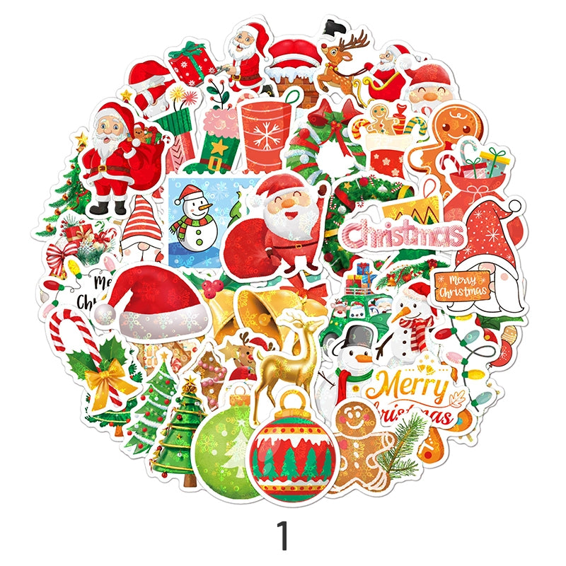 5Christmas Holographic Hot Stamping Vinyl Stickers41 sku-1