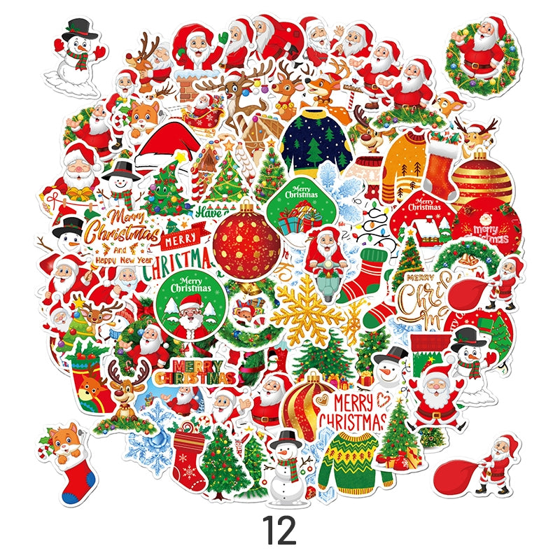 5Christmas Holographic Hot Stamping Vinyl Stickers41 sku-12
