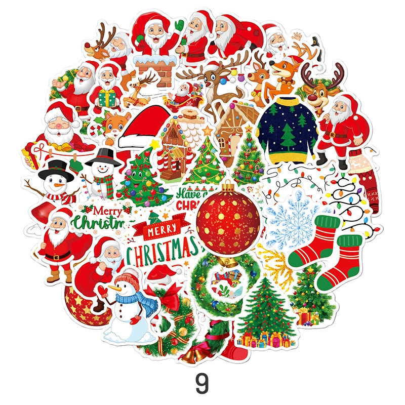 5Christmas Holographic Hot Stamping Vinyl Stickers41 sku-9