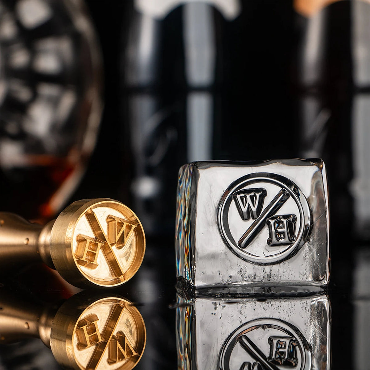 Slash Mark Single Monogram Brass Ice Stamp for Bartender & Planner11