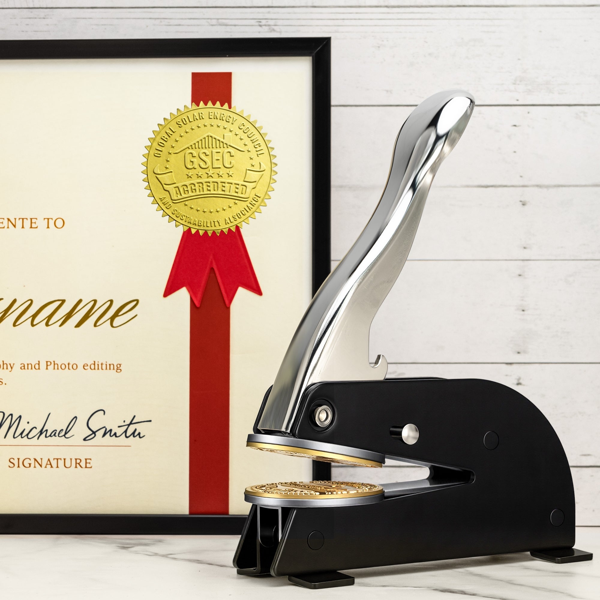 Custom Desktop Accreditation Embosse6
