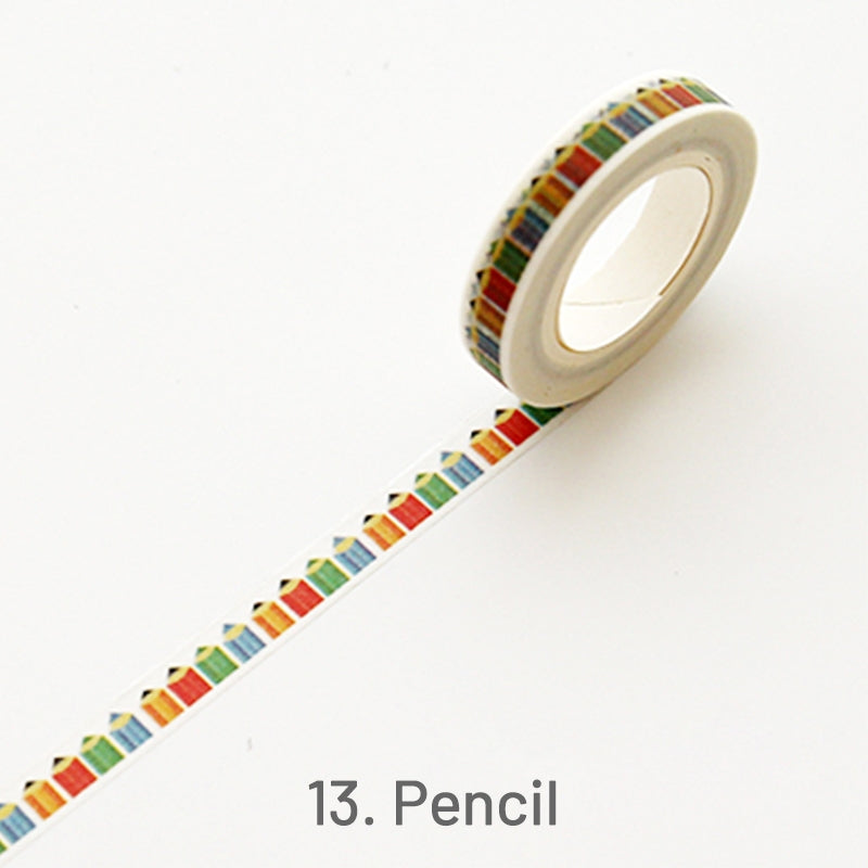 Cute Simple Patterns Skinny Washi Tape13