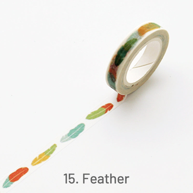 Cute Simple Patterns Skinny Washi Tape15