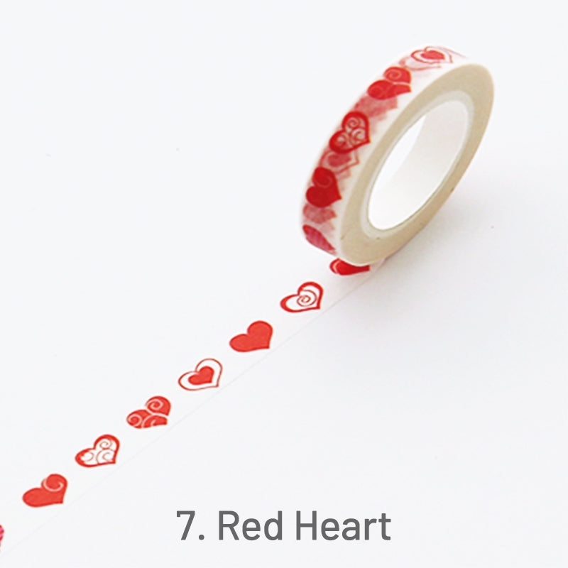 Cute Simple Patterns Skinny Washi Tape7