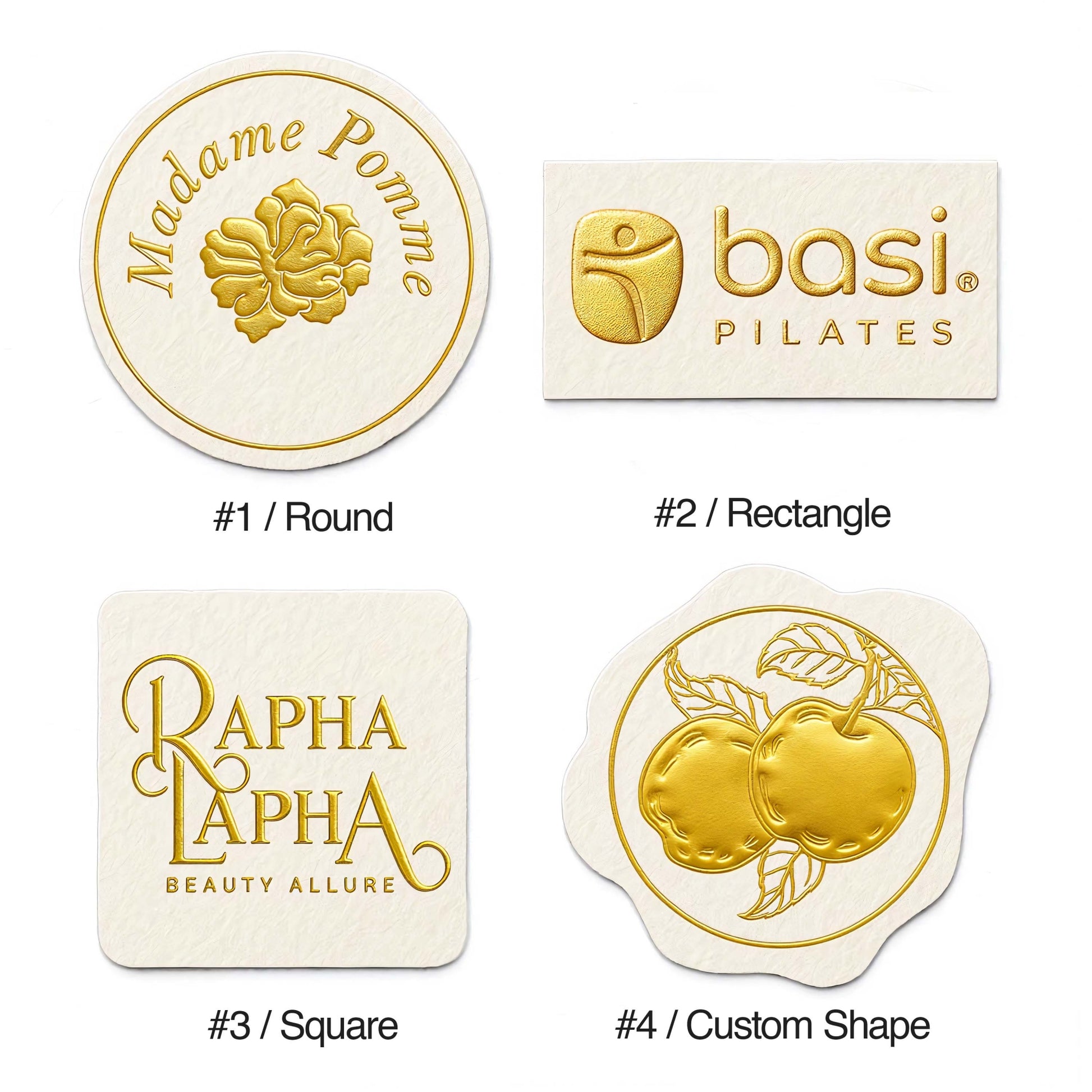 Luxury Embossed Foil Stamped Textured Stickers - Premium Gold Foil Labelssku311