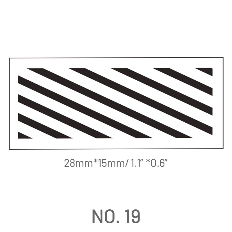 Simple Design Circle Plaid Numbers Letters Wooden Rubber Stamp19