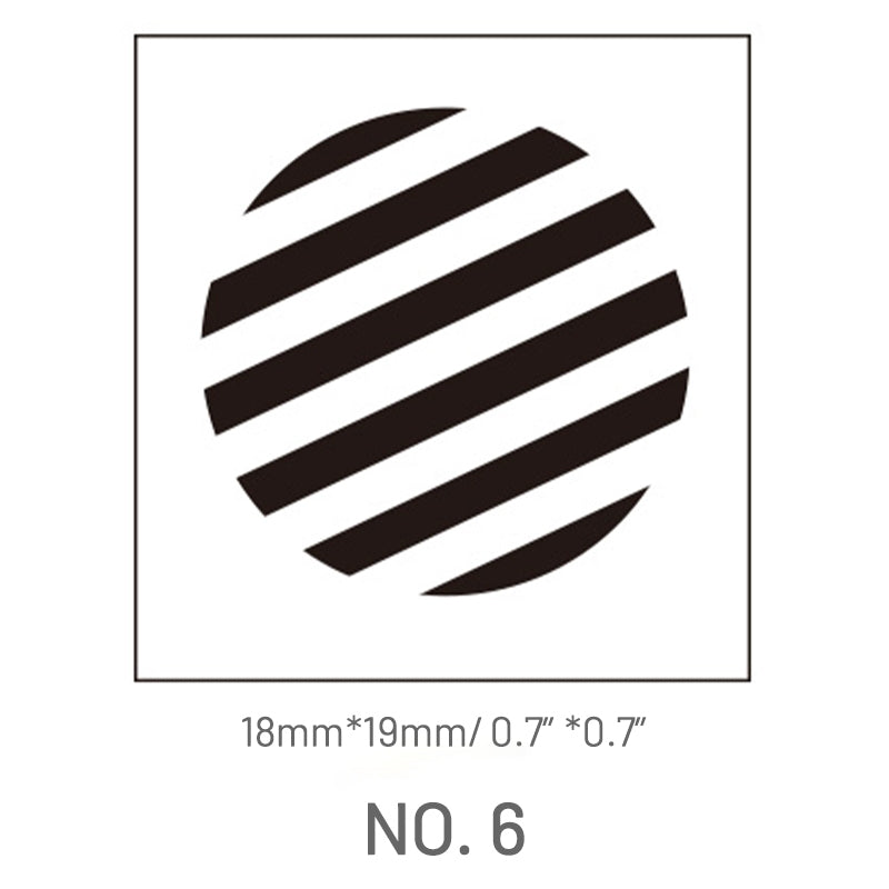 Simple Design Circle Plaid Numbers Letters Wooden Rubber Stamp6