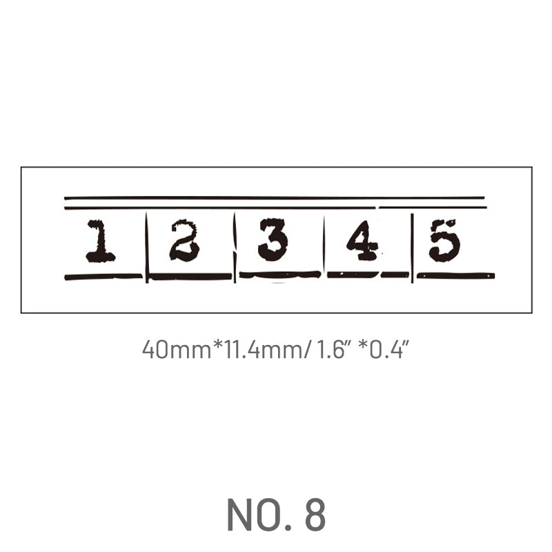 Simple Design Circle Plaid Numbers Letters Wooden Rubber Stamp8