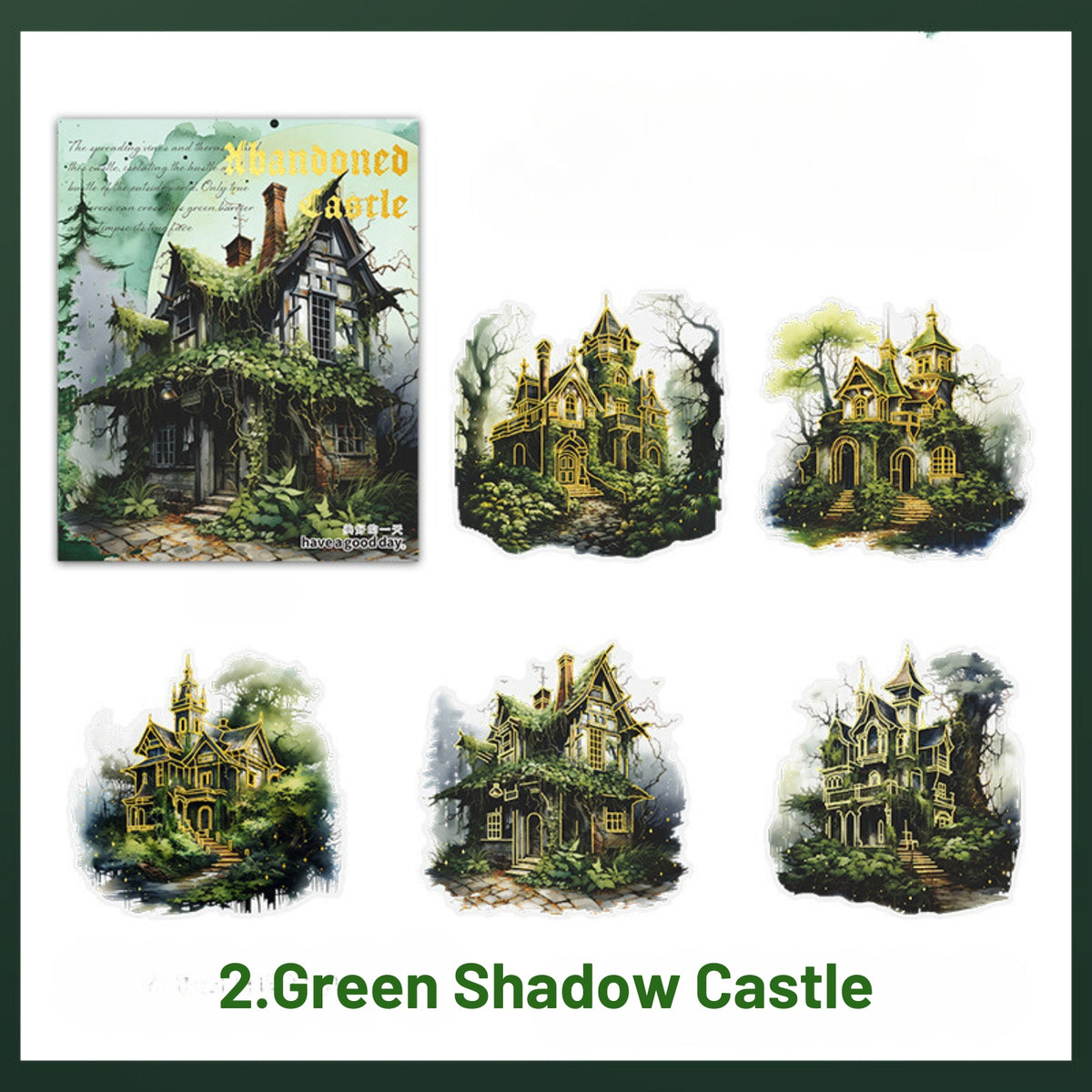Abandoned Castle Series Gothic Dark Castle DIY Landscaping PET Sticker 2
