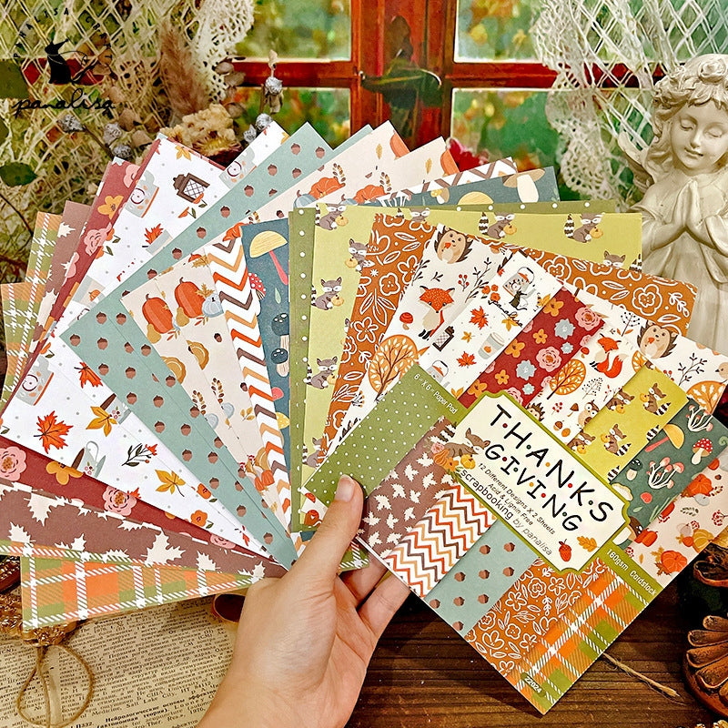 Adorable Autumn DIY Photo Background Decorative Scrapbook Paper sku