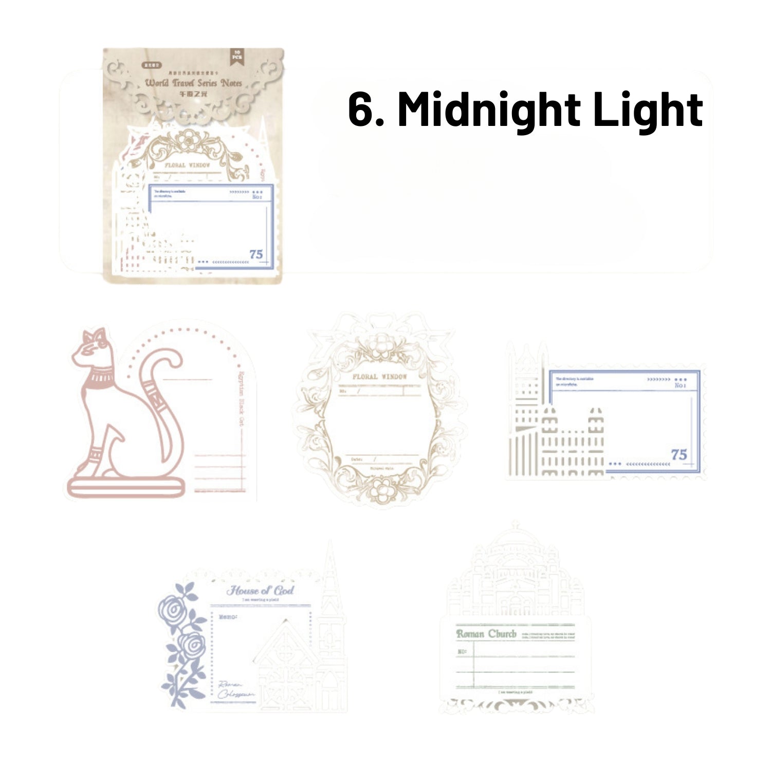 Around the World Series Vintage Hollow Note Cards18