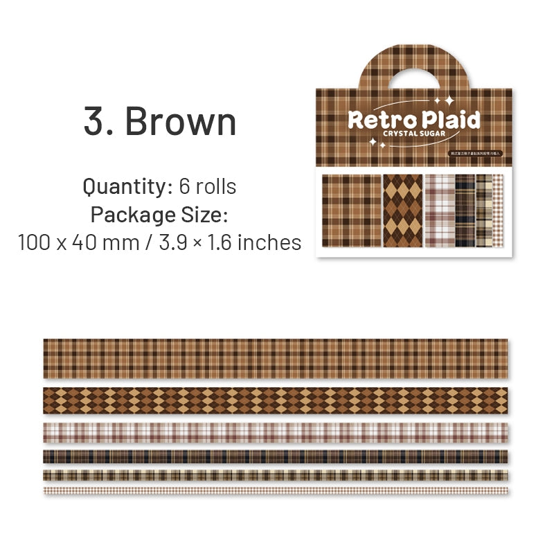 Basic Plaid Washi Decorative Tape (6 Rolls) sku-3