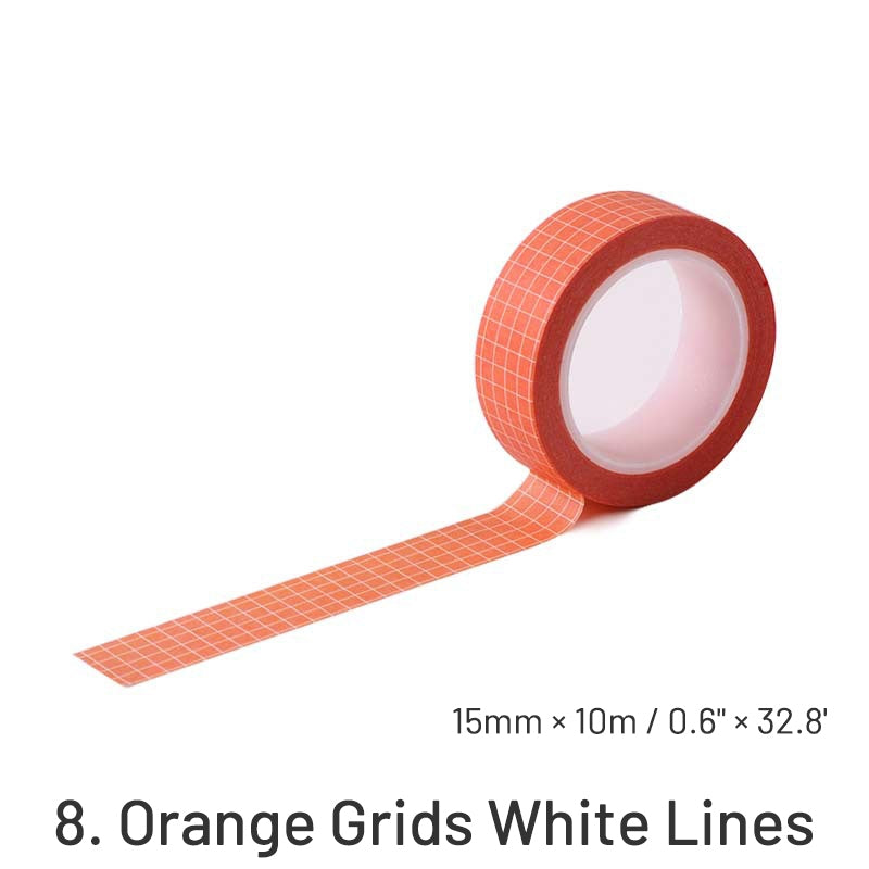 Basic Solid Color Grid Washi Tape sku-8