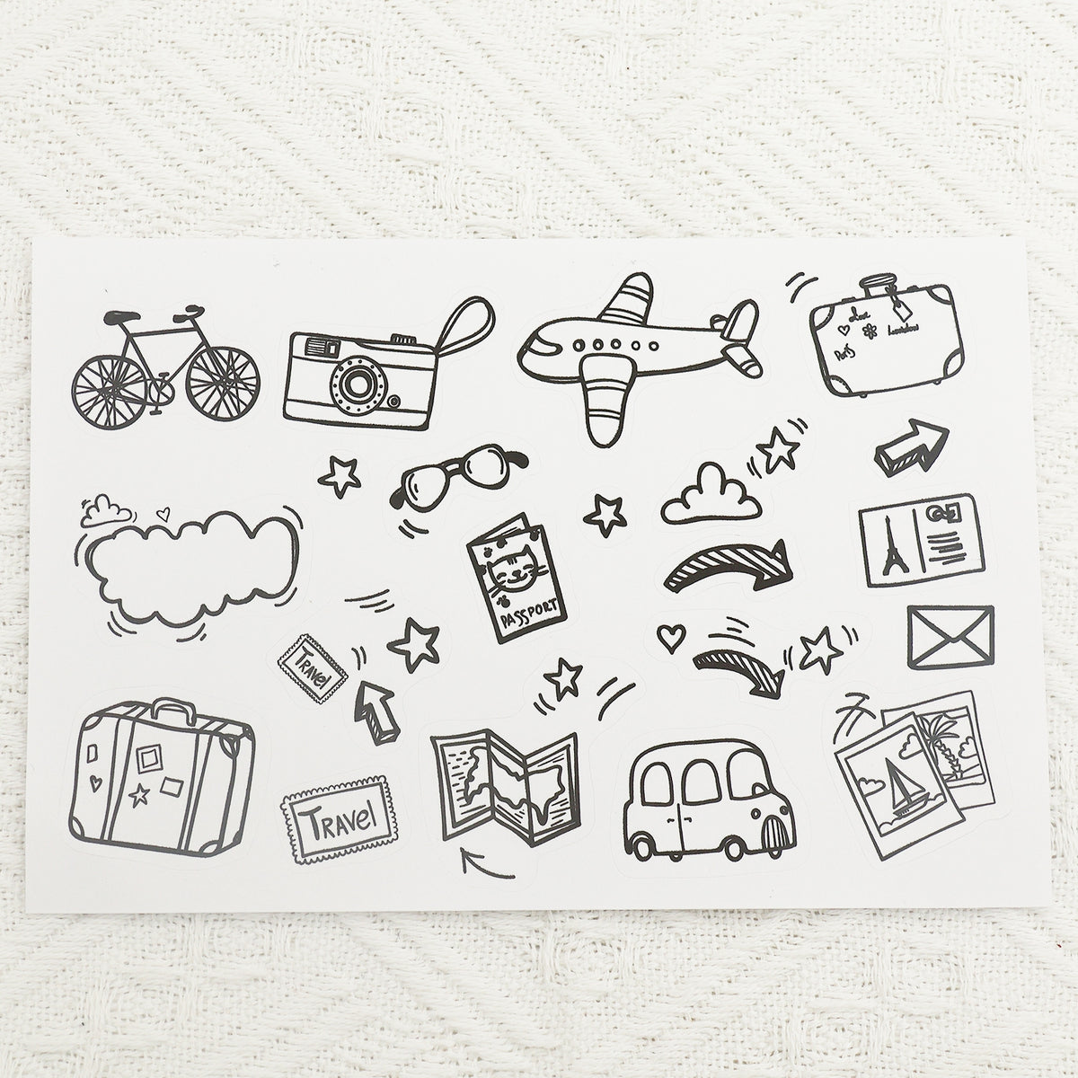 Black & White Cartoon Traveling Graffiti Sticker 6