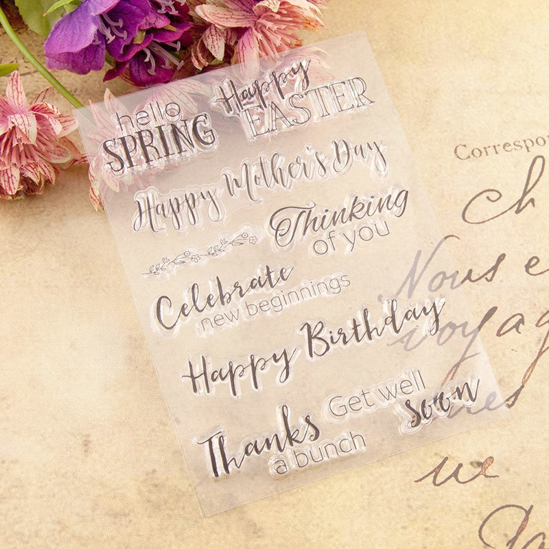 Blessing Phrase Text Clear Silicone Stamp b2