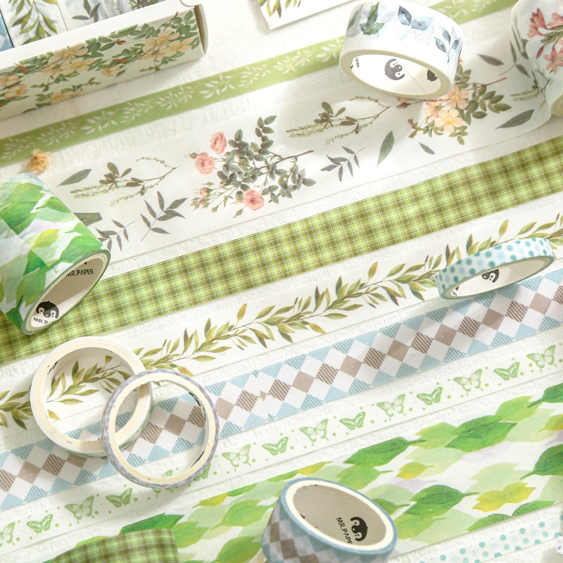 Botanical Forest Flower Washi Tape Set (10 Rolls) b5