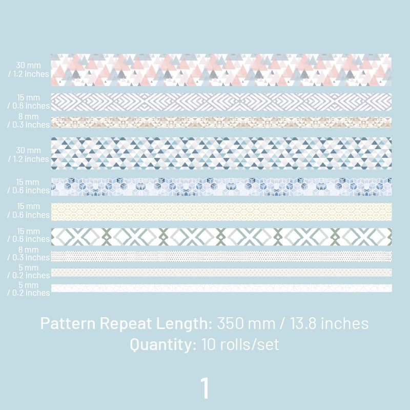 Botanical Forest Flower Washi Tape Set (10 Rolls) sku-1