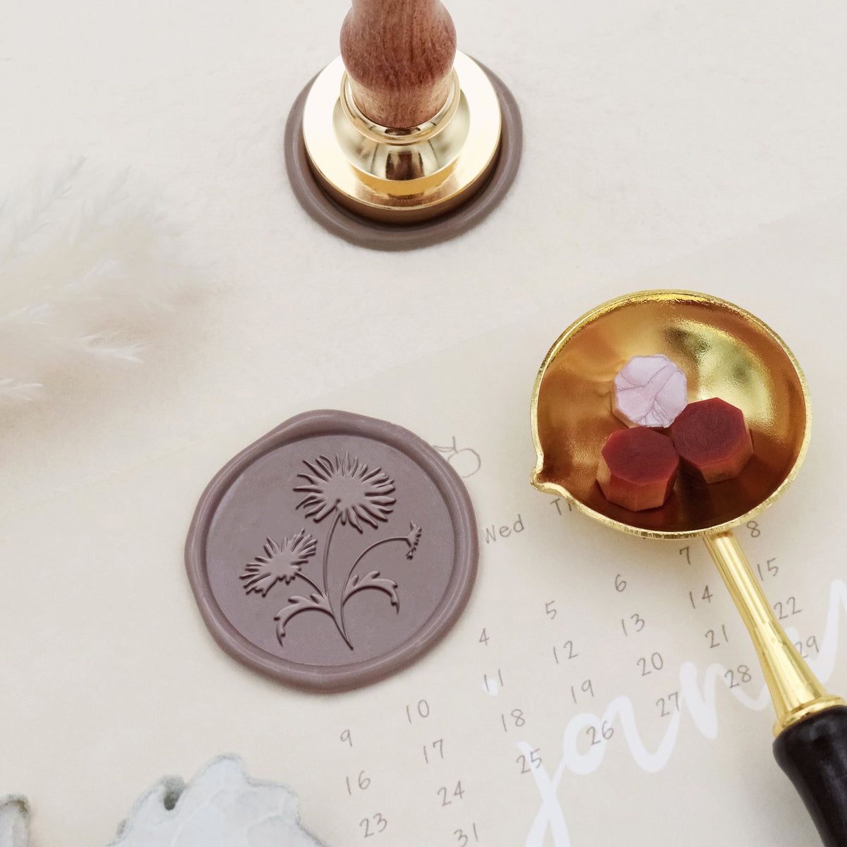 Botanical Wax Seal Stamp (18 Designs)-2 4