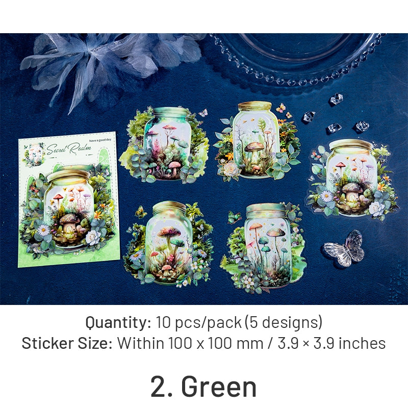 Bottle and Flower Holographic Hot Stamping PET Stickers - Stamprints8