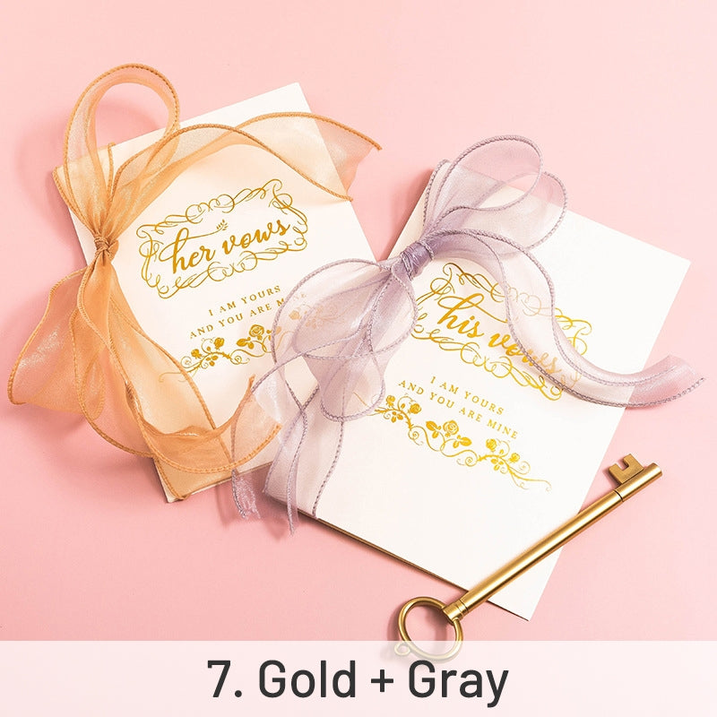 Bowknot Wedding Vow Card sku-7