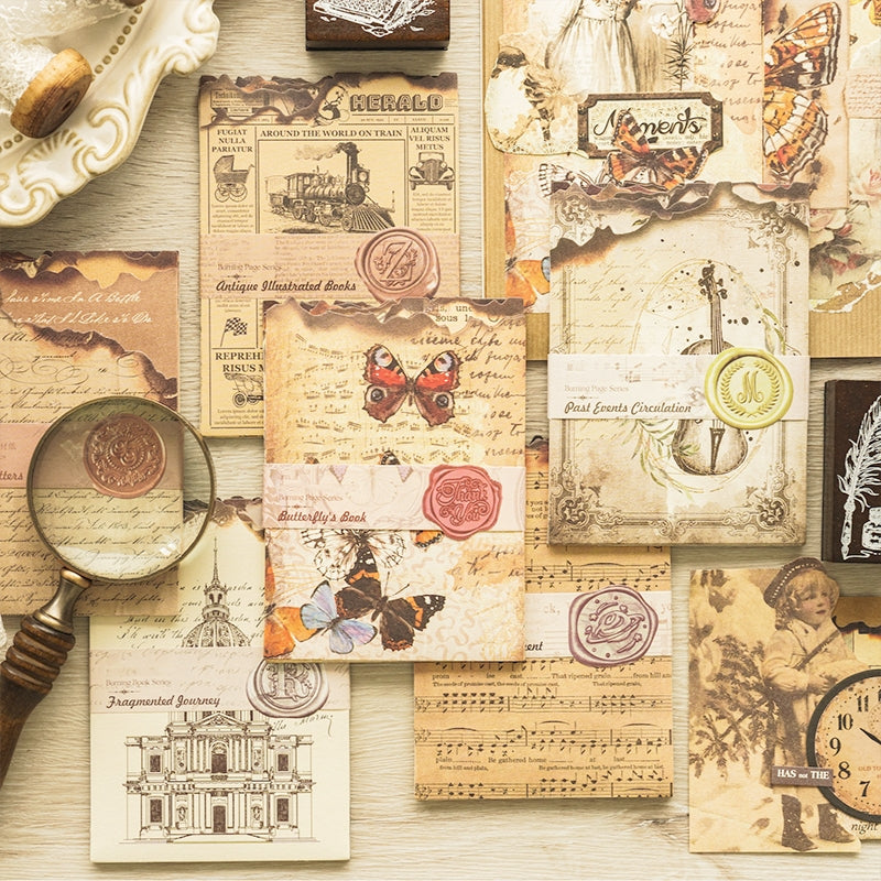 Burnt Pages Scrapbook Paper - Letters, Manuscripts, Music, Newspaper a
