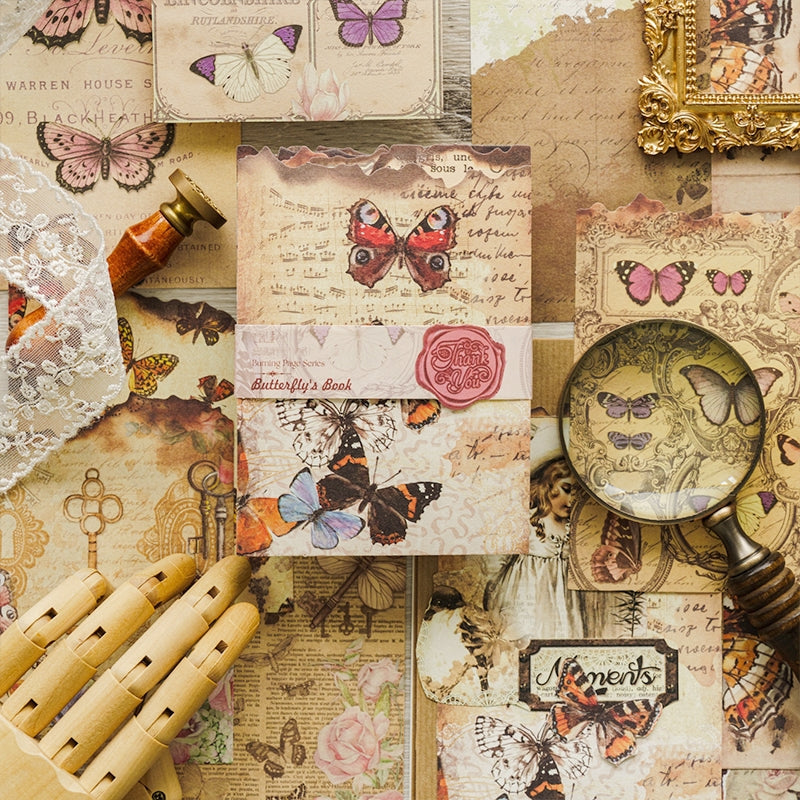 Burnt Pages Scrapbook Paper - Letters, Manuscripts, Music, Newspaper b6