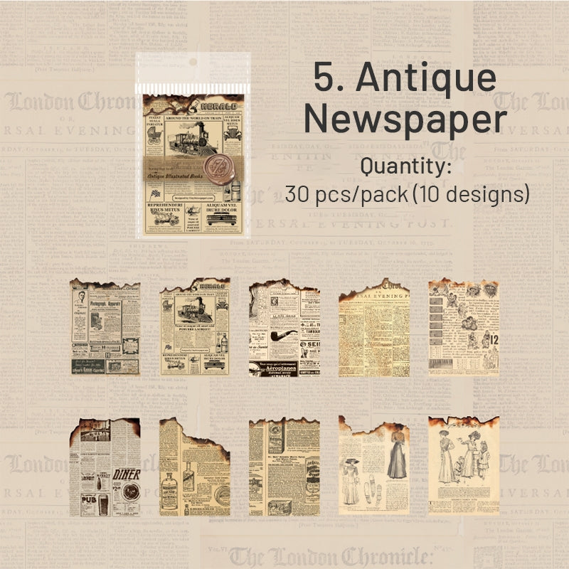 Burnt Pages Scrapbook Paper - Letters, Manuscripts, Music, Newspaper sku-5