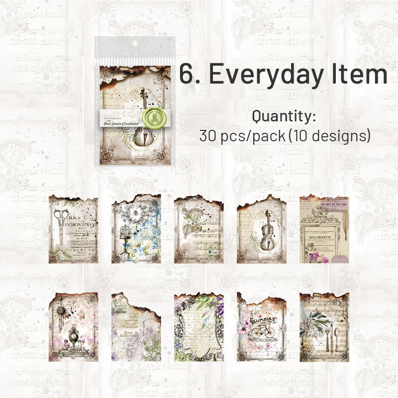 Burnt Pages Scrapbook Paper - Letters, Manuscripts, Music, Newspaper sku-6