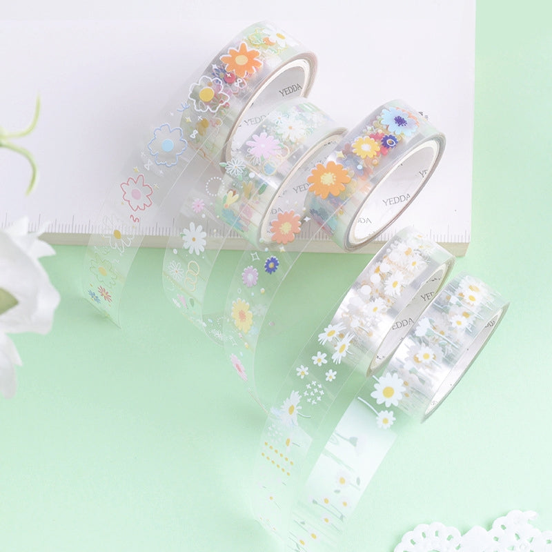 Cartoon Daisy Transparent PET Tape Set (5 Rolls) b2