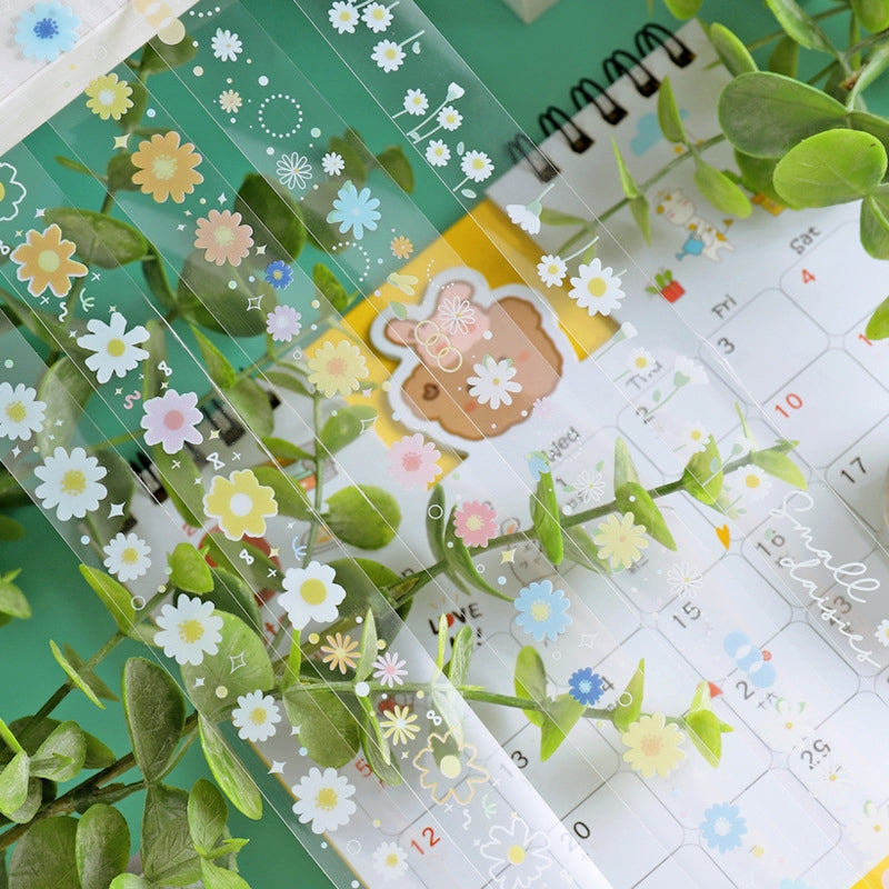 Cartoon Daisy Transparent PET Tape Set (5 Rolls) c2