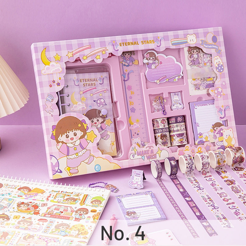 Cartoon Girl Journal Gift Box Set sku-4