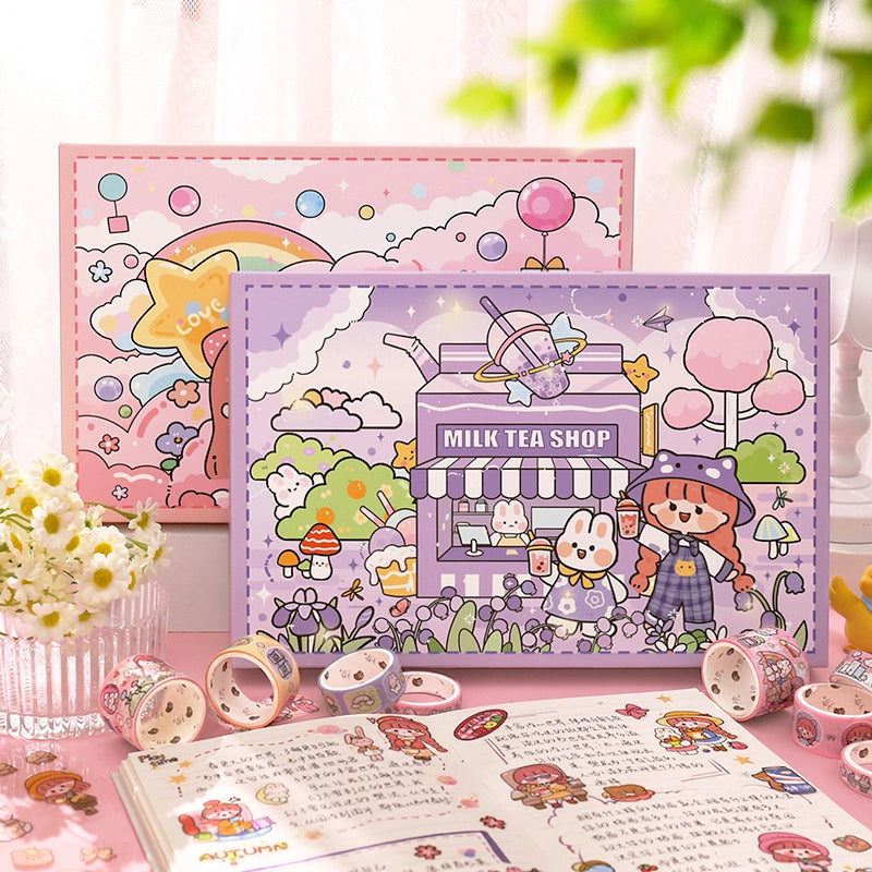 Cartoon Girl's Day Journal Gift Box Set b