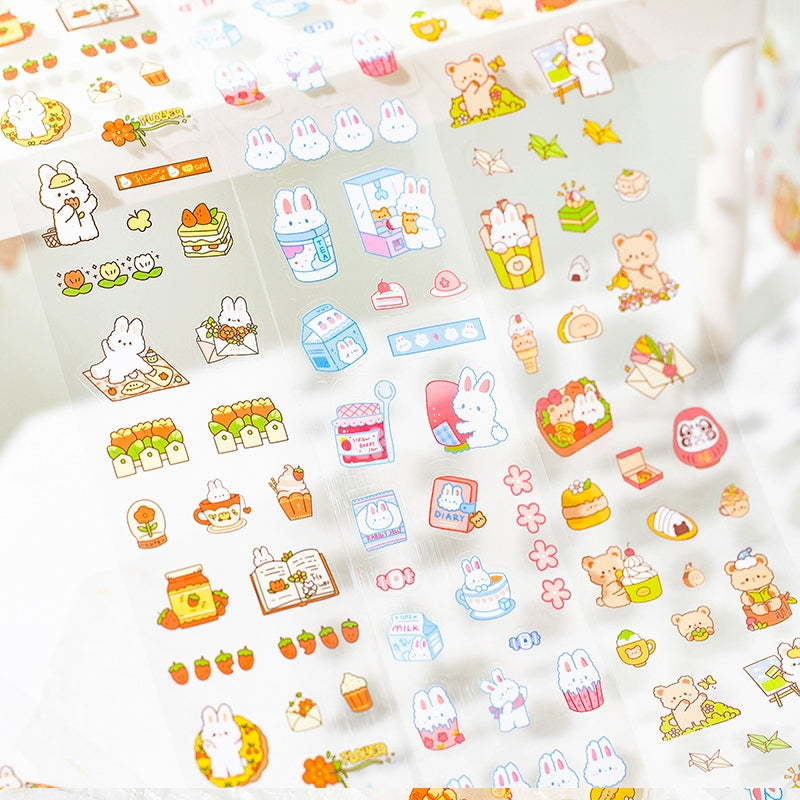 Cartoon Rabbit & Bear PET Decorative Tape b