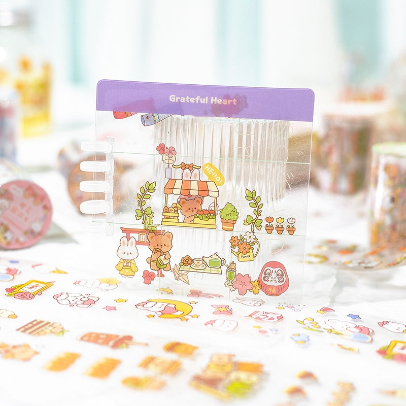 Cartoon Rabbit & Bear PET Decorative Tape b2