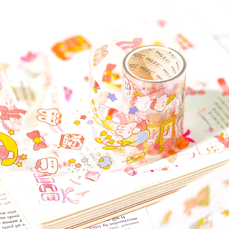 Cartoon Rabbit & Bear PET Decorative Tape b3