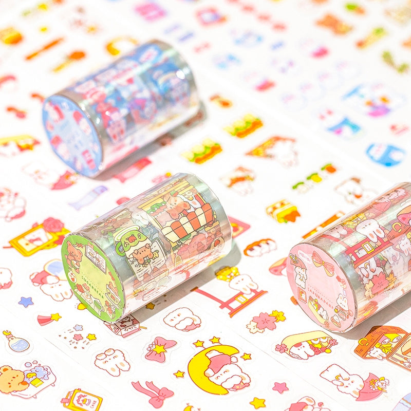 Cartoon Rabbit & Bear PET Decorative Tape b5