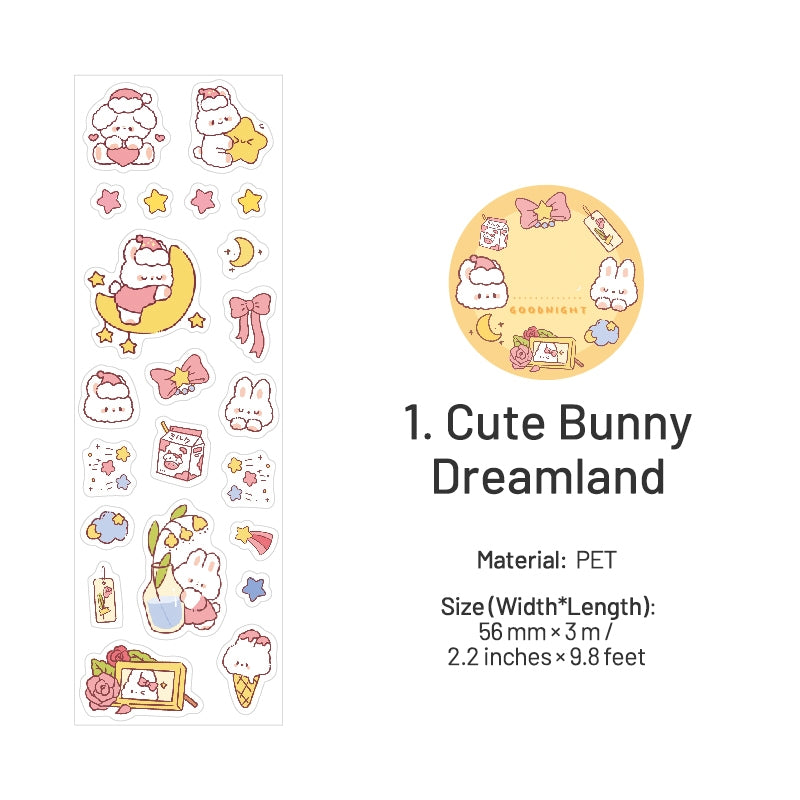 Cartoon Rabbit & Bear PET Decorative Tape sku-1