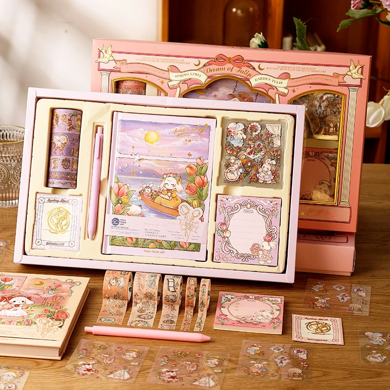 Cartoon Tulip and Rabbit Scrapbook Kit b1
