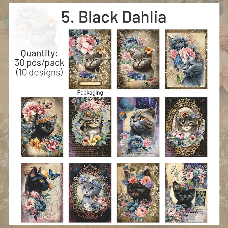 Cat and Flower Scrapbook Paper sku-5