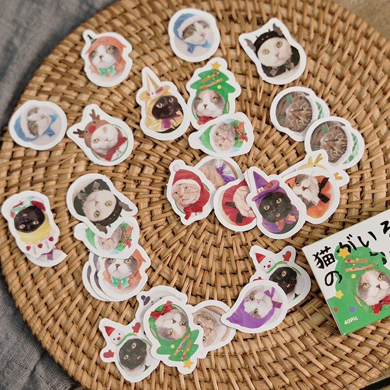 Cat Theme Adhesive Stickers b2