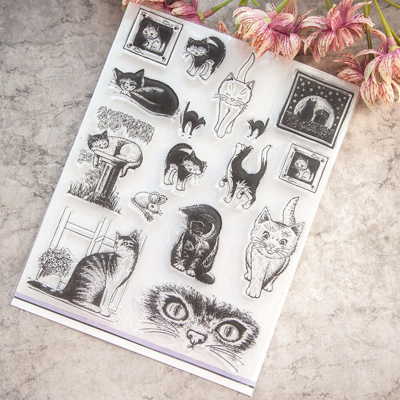 Cat-themed Clear Silicone Stamp a