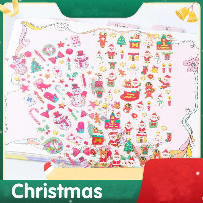 Christmas Gold Foil Die-Cut Sticker Set of 10 Sheets a