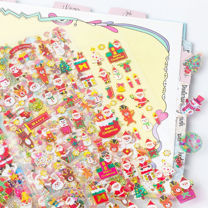 Christmas Gold Foil Die-Cut Sticker Set of 10 Sheets b5