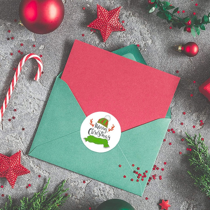 Christmas Roll Kraft Self-Adhesive Stickers b2