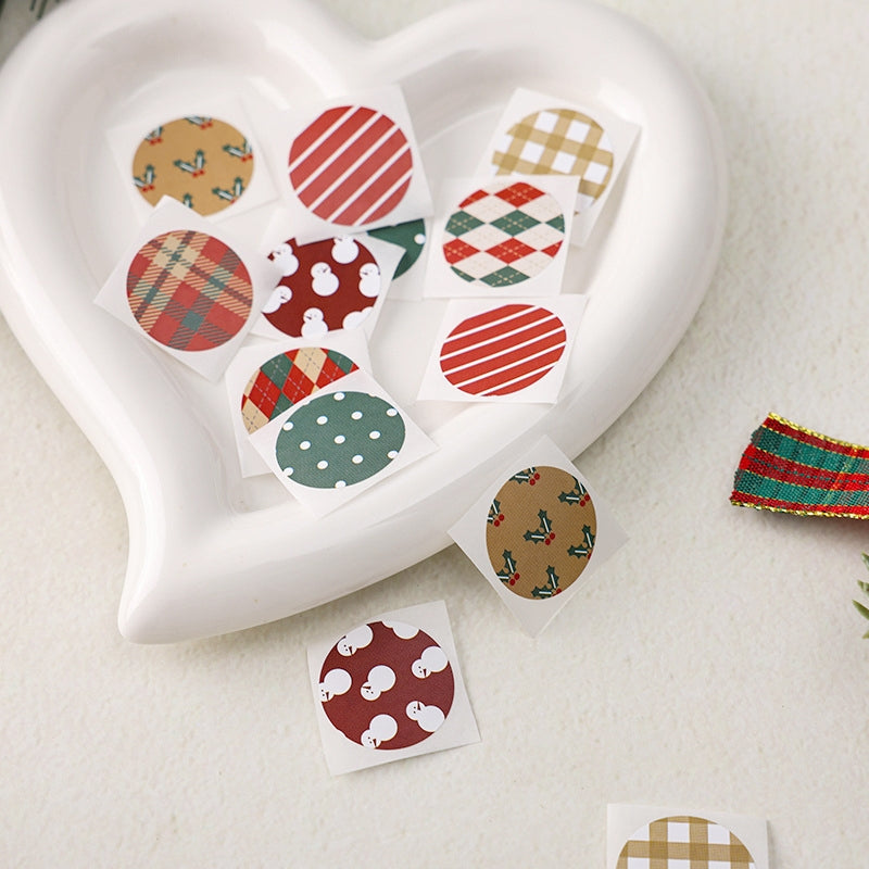 Christmas Round Basic Seal Stickers b5