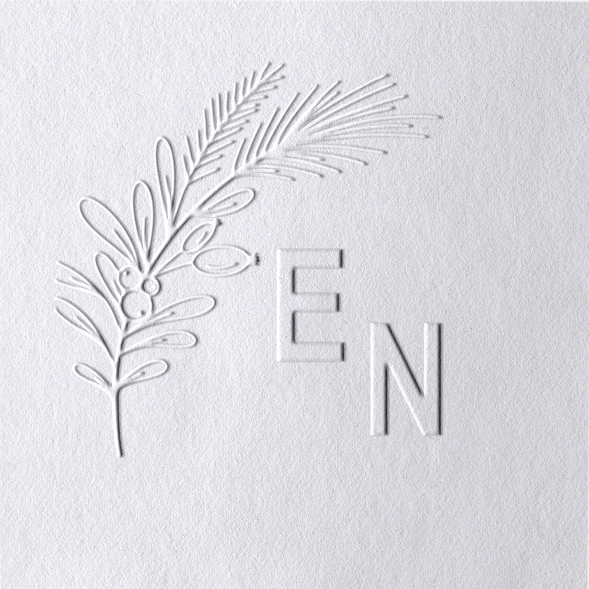 Custom Botanical Initials Wedding Monogram Embosser - Style 14 Custom Botanical Initials Wedding Monogram Embosser - Style 14141