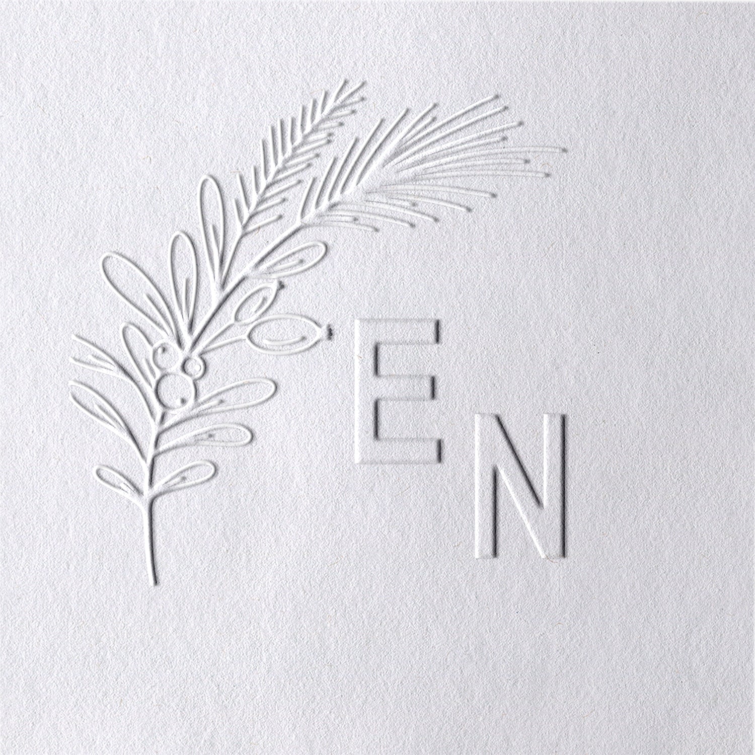 Custom Botanical Initials Wedding Monogram Embosser - Style 14 Custom Botanical Initials Wedding Monogram Embosser - Style 14141