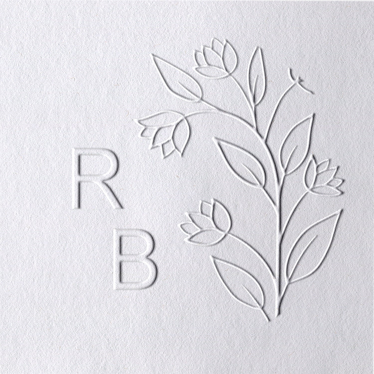 Custom Botanical Initials Wedding Monogram Embosser - Style 23 Custom Botanical Initials Wedding Monogram Embosser - Style 23231