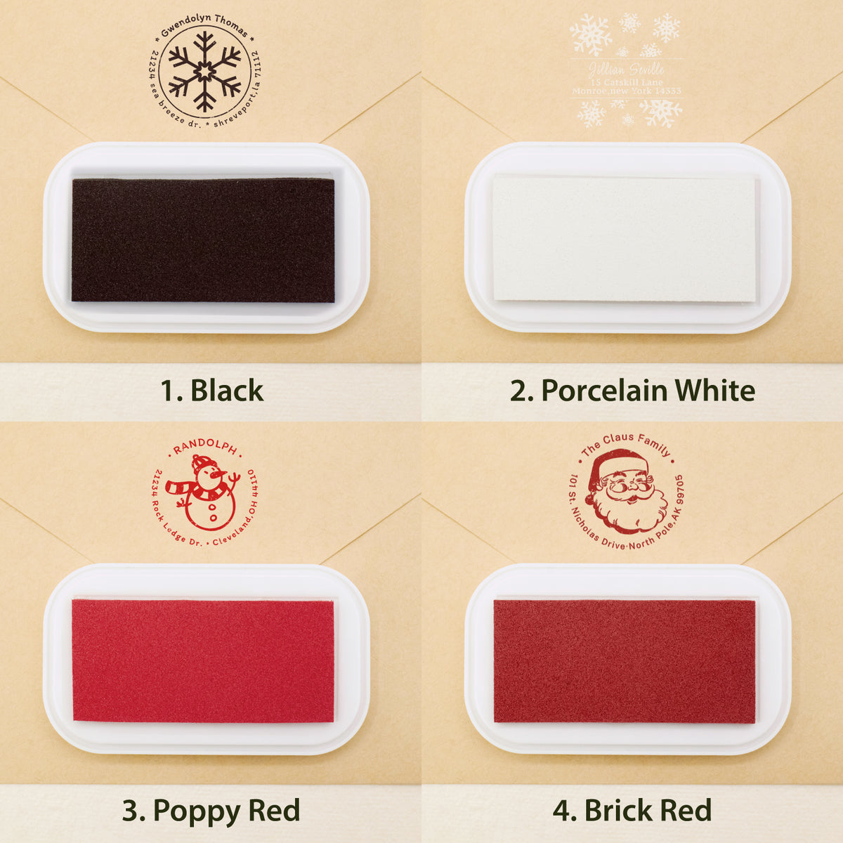 Custom Christmas Address Rubber Stamp (18 Designs) sku