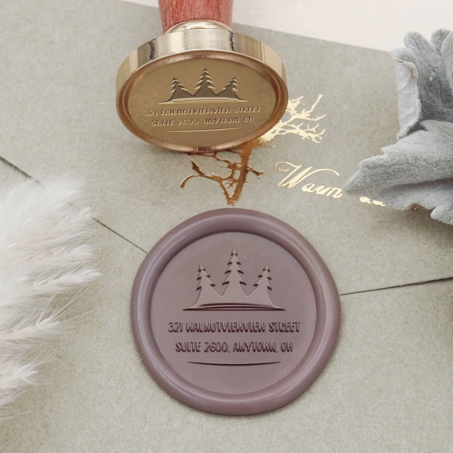 Custom Christmas Trees Address Wax Seal Stamp